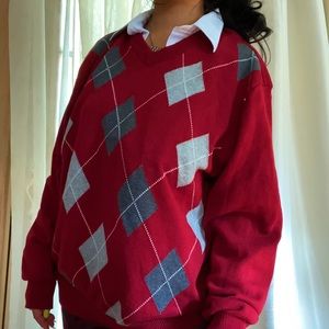 Maroon Argyle sweater